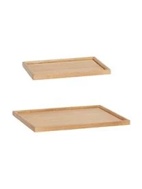 Hübsch Handgefertigtes Deko-Tablett-Set Nature, 2-tlg.