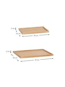 Hübsch Handgefertigtes Deko-Tablett-Set Nature, 2-tlg. 4 Hübsch Handgefertigtes Deko-Tablett-Set Nature, 2-tlg. – Bild 3